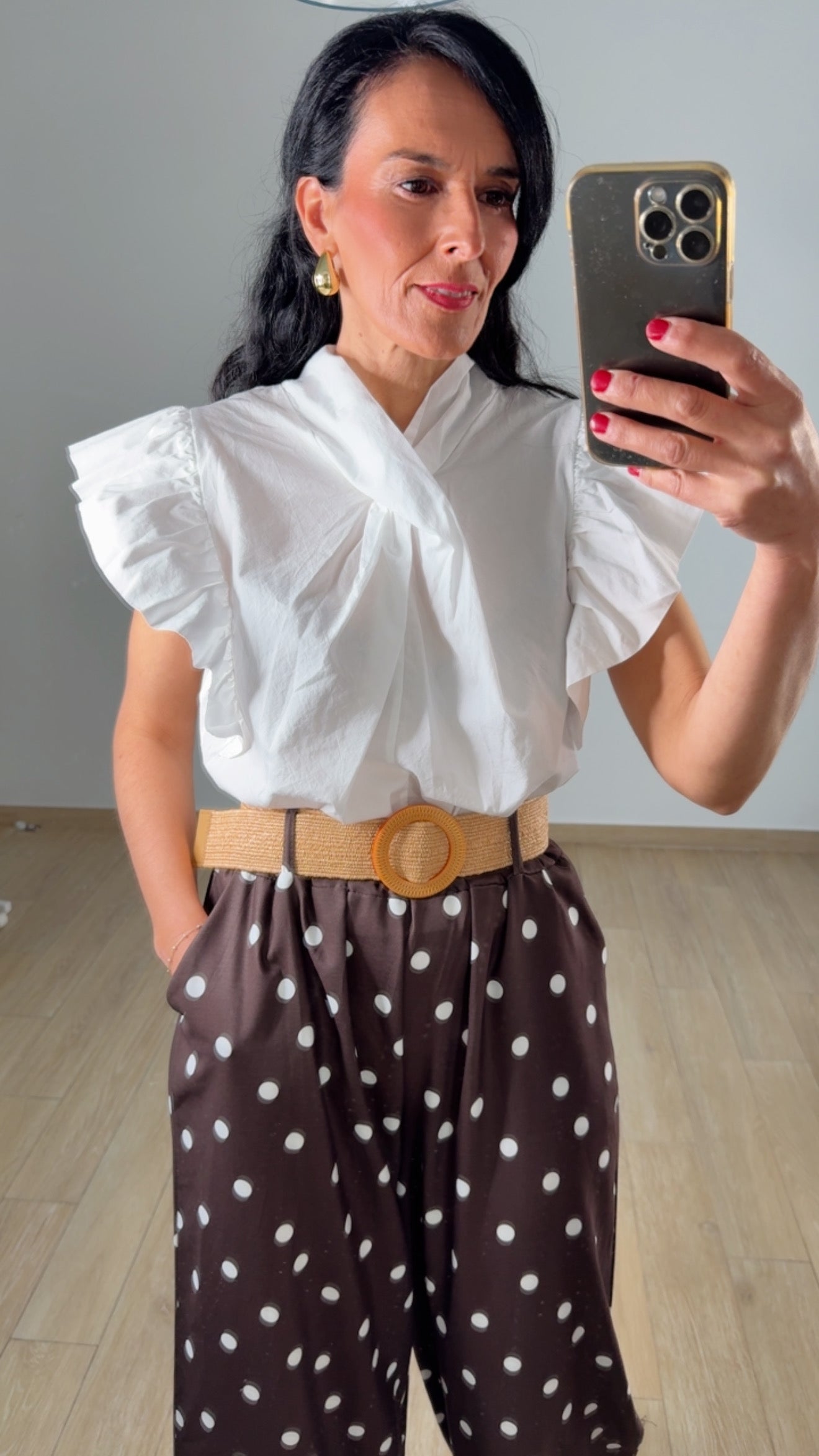 Camisa Blanca Lazo Volante Sofía