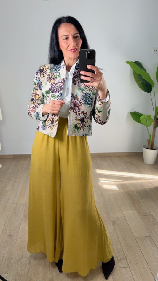 Pantalón palazzo mostaza