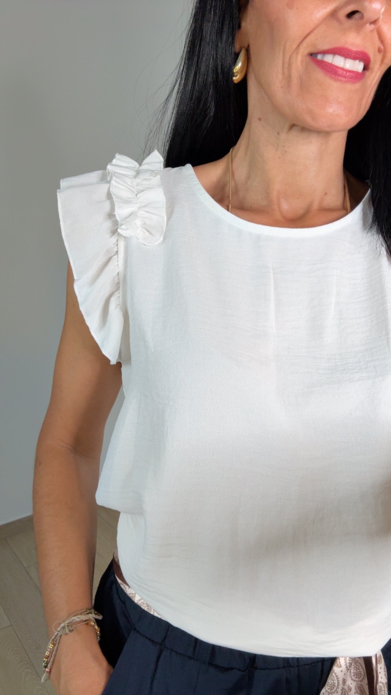 Blusa Volante Blanca