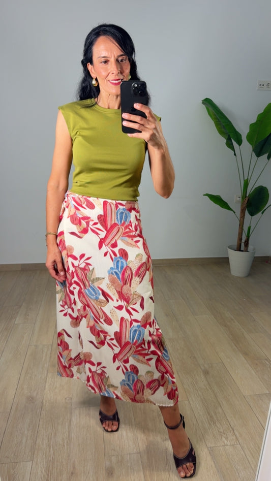 Falda Pareo Coral