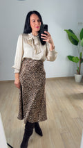 Falda midi estampado Animal