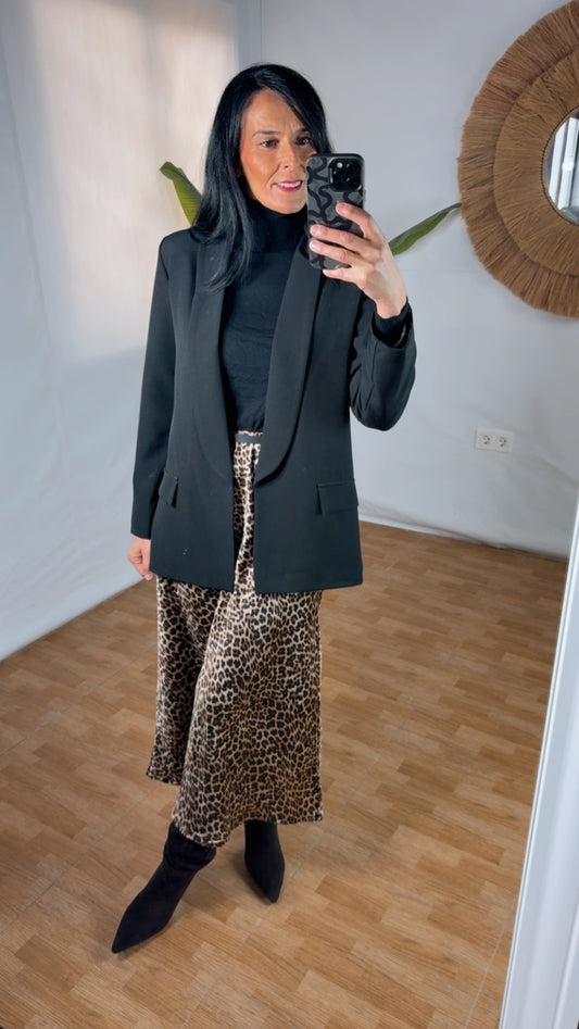 Falda midi estampado Animal