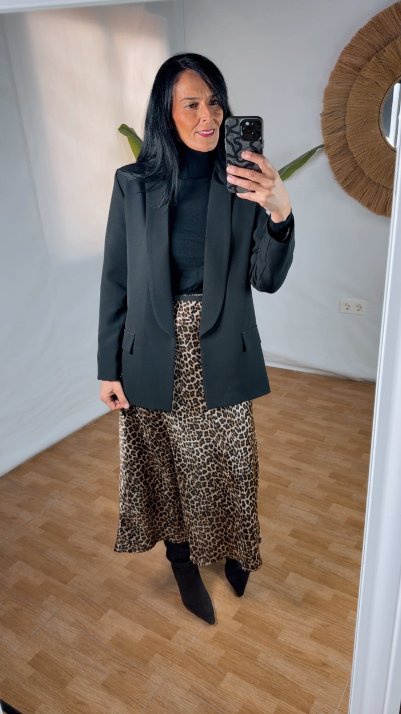 Falda midi estampado Animal