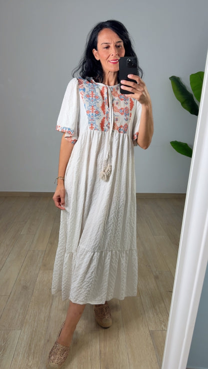 Vestido Boho Bordado
