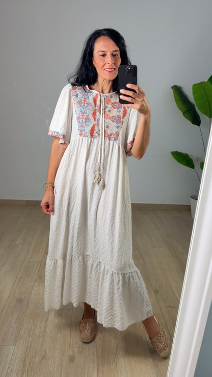 Vestido Boho Bordado