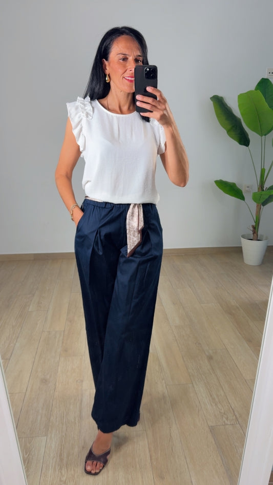 Blusa Volante Blanca