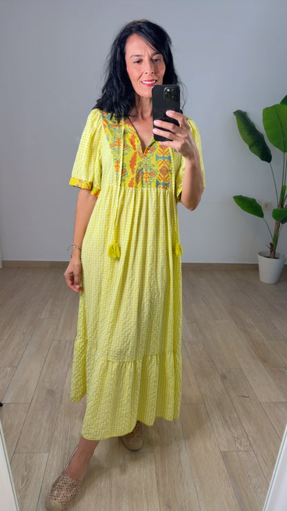 Vestido Boho Bordado