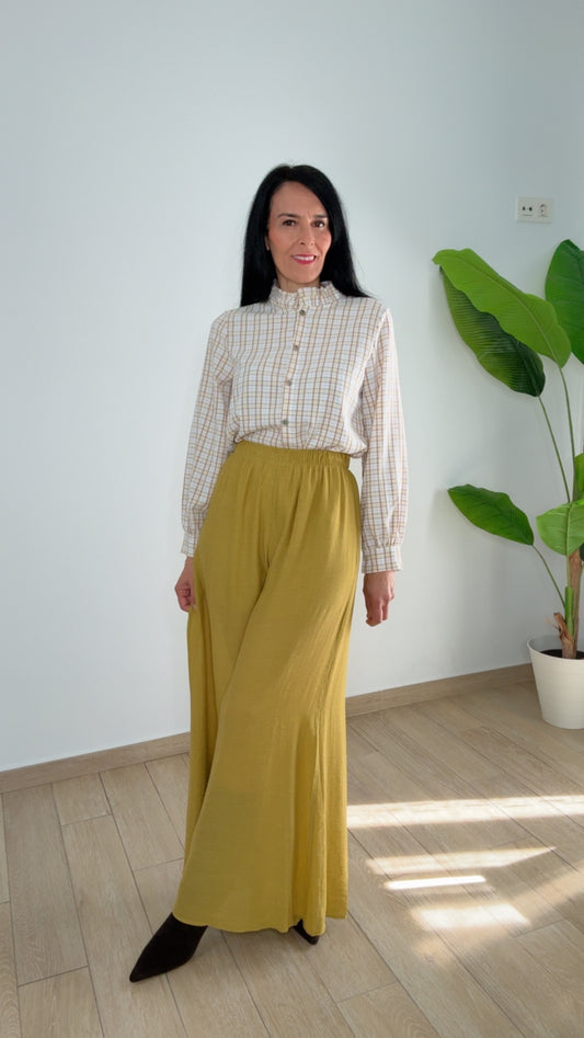 Pantalón palazzo mostaza