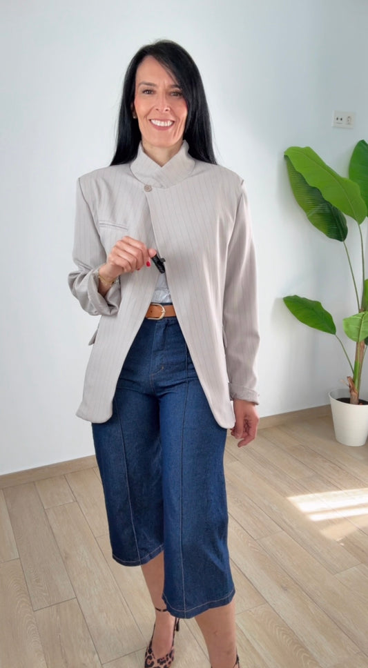 Blazer cruzada rayas